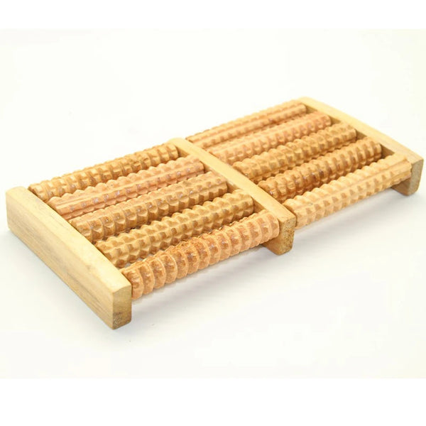 Dual Wooden Foot Roller for Fasciitis & Pain Relief
