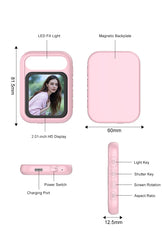 NEWEST Magnetic Selfie Monitor Screen with Fill Light Phone Back Mirroring Rear Camera For Live Stream Vlogging Video Recording