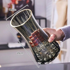 Creative Simple Original Color Glass Flower Vase Transparent Water Fre Flowers Lilies Nordic ular Living Room Home Decor