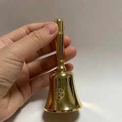 Brass Pentagram Hand Altar Bell Ritual Ringing For divination Meditation Pentacle wicca witchcraft supplies for altar