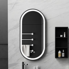 Voltsify Modern Oval LED Wall Mirror Art Metal Framed, Anti-fog Film, Sensor Switch, Three Color Temperatures Home Decor