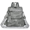 Ladies Daypacks Fashion Backpacks Women Big Travel Bagpack Large School Bags for Girls Solid Color Leather Rucksacks Female - Gray / 13 inches