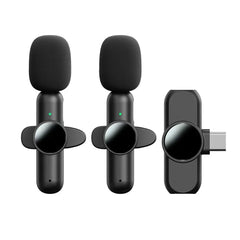 Basix Mini Wireless Lavalier Microphone Noise Cancelling for iPhone Android Cameras - Portable Wireless Mic for Live Interviews