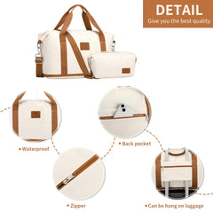 British Traveller Women's Large Expandable Weekender Overnight Duffel Bag with Toiletry Bag