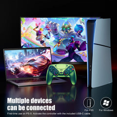 Controller For Playstation 5 PS5/PS5 Pro/Slim/PC,RGB Wireless Gamepad W/Hall Effect Trigger Marco/Turbo Anti-Drift Game Joystick