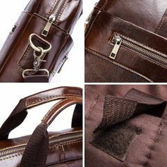 Genuine Leather Men’s Briefcase – Laptop Business Shoulder Bag