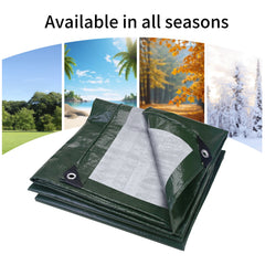 Large PE Tarpaulin Waterproof Tarp Sheet Cover with Reinforced Grommets Rainproof Tarps for Pool Caravan Garden Furniture Covers