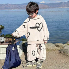 Boys' High-quality Coat +pants 2-piece Set 2025 New Products for Children's Holiday Performance Clothing Fashionable Sweatshirts