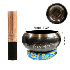 Tibetan Singing Bowl Set 8.5~20CM Size Optional Scripture Bowl Helpful for Meditation Yoga Relaxation Chakra Healing Prayer
