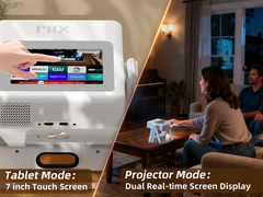 XBJ Smart Touch Screen Portable Projector Support 4K Wifi 6 Bluetooth Auto Focus Compatible with phone/ TVStick/pc/IndoorOutdoor