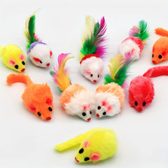 3/200pcs Rattle Cat Mouse Toys Also Prefilled Catnip Faux Fur Cat Mice Toys Interactive Cat Game Catnip Toys for Indoor Cats toy Pet Shop