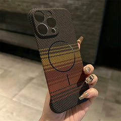 Luxury Frameless Kevlar Carbon Fiber For Magsafe Case For iPhone 17 Air 16 15 14 Plus 13 12 11 Pro Max Frosted Ultra Thin Cover