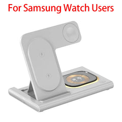 Foldable 3 In 1 Wireless Charger Stand Pad Desktop Fast Charging Station For iPhone 17 16 15 14 13 Samsung Apple Watch Airpods