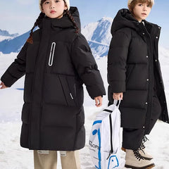 Kids Winter Down Jacket For Boy Girl Hooded Waterproof Thick Warm Teenage Girl Down Jacket 5-14 Years Kids Parka Outwear Coat