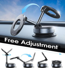 Strong Magnetic Car Phone Holder Foldable 360° Adjustable Vacuum Suction Mount Universal for Car, Desk, Bathroom