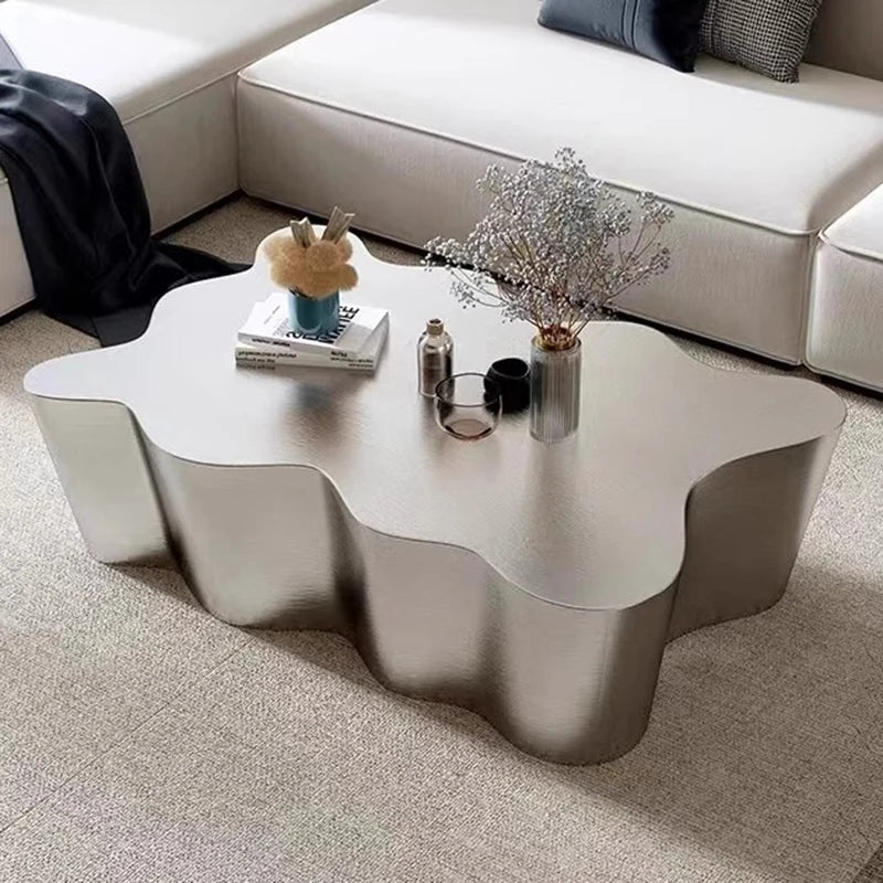 Metal Industrial Coffee Table Aesthetic Unique Minimalist Designer Side Table Modern Luxury Mesa Auxiliar Postmodern Living Room Furniture