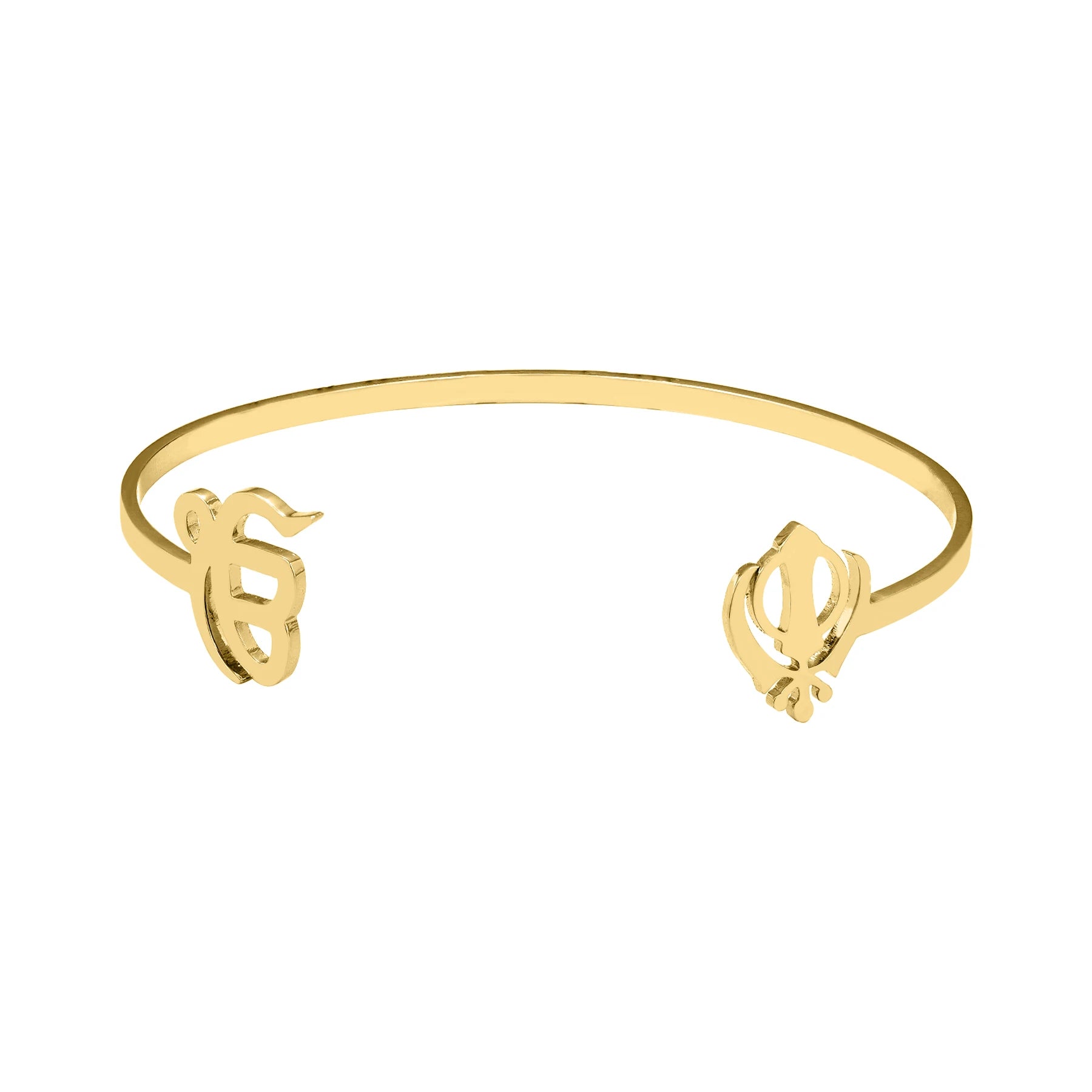 Punjabi Sikh Gold Bracelet God Unique Symbol 18k Stainless Steel Believer Faith Master Unique Symbol Religious Jewelry Souvenir