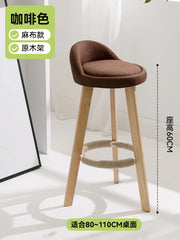 Bar Stools home high stool bar high chair cashier stool simple solid wood bar chair front desk commercial Kitchen & Dining Furniture