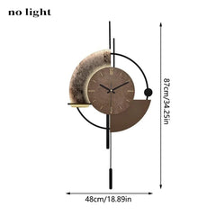 Modern Art Large Wall Clock With Pendulum Creative Voice-Activated Glow Silent Clocks Living Room Kitchen Office Room Decor Gift