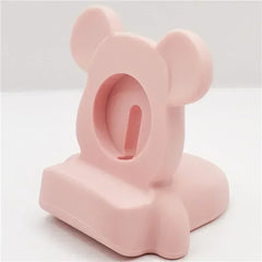 Mickey Mouse Charger Stand Minnie Desktop Holder for Apple Watch 9 8 7 6 5 4 iWatch 3 2 1 SE Cartoon Silicone Charging Base