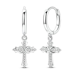 925 Sterling Silver Earrings Rings Necklaces Bracelets For Woman Cross Christianity Drop Earring Fit Charms DIY Fine Jewelry