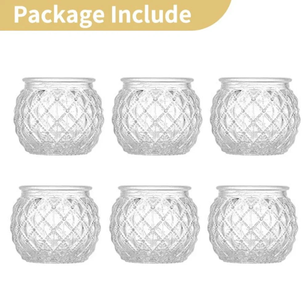 6/12Pcs Blue Votive Candle Holders Glass Candlestick for Party Decoration Tea Lights Candle Holders for Wedding Home Table Decor