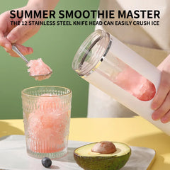 HOMEFISH Portable Rechargeable Compact Juice Cup Multi-functional Blender for Students - On-the-Go Fresh Juice Maker