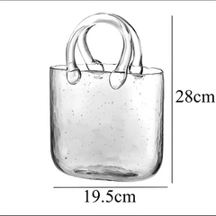 Ins Creative Vase Large Capacity Juice Glass Cup Water Raised Flower Arrangemen Handbag Glass Vase Fish Farming Vases Decor