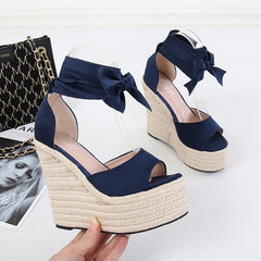 Women's wedge Espadrille Ankle Strap Sandals Comfortable Ladies Womens Casual Shoes Breathable Flax Hemp Canvas Pumps