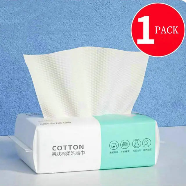 100PCS Disposable Face Towels – Soft Pearl Cotton Makeup Remover