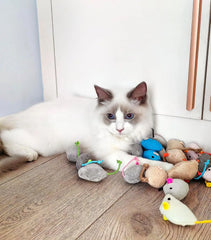 3/200pcs Rattle Cat Mouse Toys Also Prefilled Catnip Faux Fur Cat Mice Toys Interactive Cat Game Catnip Toys for Indoor Cats toy Pet Shop