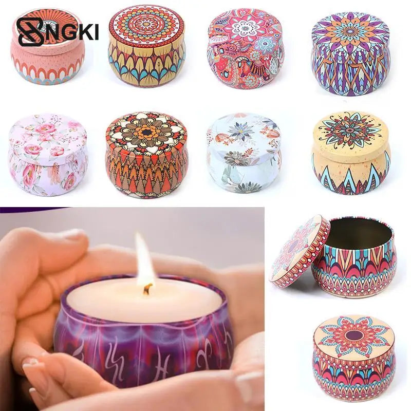 Classic Scented Candles With Candles Jar Vintage Tinplate Box Dried Flowers Fragrance Candle Box Home Decoration Wedding Gift