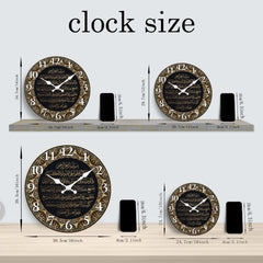 A Vintage Art Islamic Calligraphy Scripture Wooden Wall Clock for Living Room, Bedroom, Kitchen, Home Decoration, Silent Quartz Clock, Holiday Gift, 10 Inches, 12 Inches, 14 Inches 16inch (Battery Not Included)