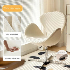 Olevo Wrapped Swan Chair, Small Sofa Comfortable Sitting Experience Simple Solid Color Adjustable Office Chair Make Up Stool Office Furniture