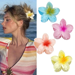Bohemian Floral Hair Claw Clip – Hawaiian Beach Style