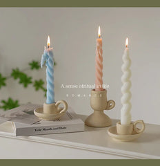 Ins Style Thin Spiral Long Rod Candle Scented Candle Aromatherapy Soy Wax Candles Wedding Birthday Candle Party Home Decoration