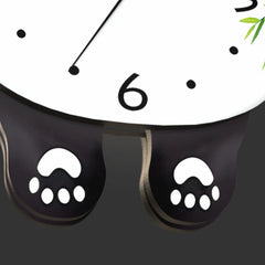 Panda Cartoon Foot Pendulum Clocks Kids Wall Clock for Children Room Slient Cloud Watch Study Living Room Decoration Home Decor