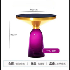 German Design Living Room Bedside Table, Sofa Side Table, Coffee Table, Indoor Round Glass, Nordic Light Luxury Coffee Table Bedroom Furniture
