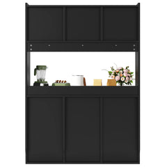 PINGGO Kitchen Cabinet Tall Cabinet Display Cabinet Buffet Cabinet with Adjustable Shelves Dining Room Cabinet with LED Lighting Kitchen & Dining Furniture