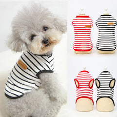 Striped Puppy Sleeveless Vest Spring Summer Pet Clothes for Small Dogs Pomeranian Chihuahua Pullovers Kitten T-shirts Outfits Pet Shop Pet Clothing