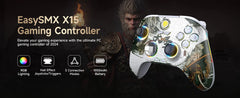 EasySMX X15 Wireless Gamepad Bluetooth Gaming Controller Compatible with PC/NS/TV/Phone/Steam RGB Hall Effect Black Myth Wukong