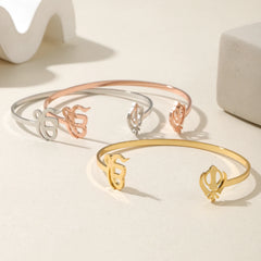 Punjabi Sikh Gold Bracelet God Unique Symbol 18k Stainless Steel Believer Faith Master Unique Symbol Religious Jewelry Souvenir