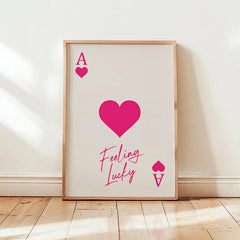 1pcs Ace Card Positive Sayings Print Fashion Canvas Wall Art Canvas Print Aesthetic Decor Vintage Bedroom Cute Poster  wall art