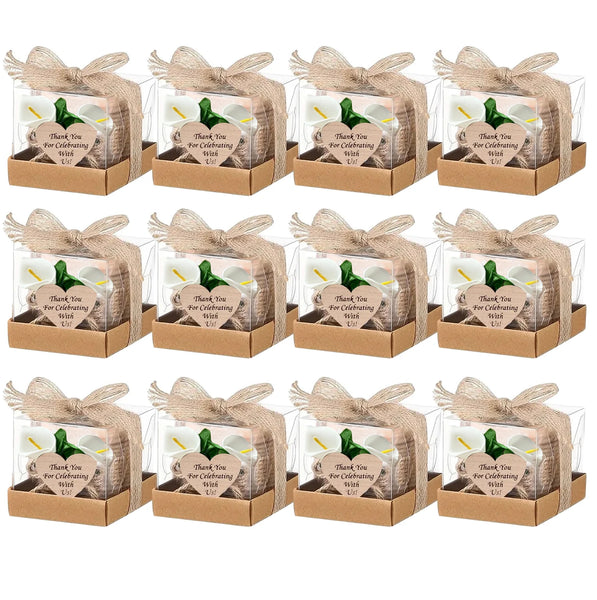 6/12/24PCS Guest Gift Candle for Wedding Wooden Tealight Candle Holders Bridal Shower Thank You Gifts for Baby Shower Home Decor