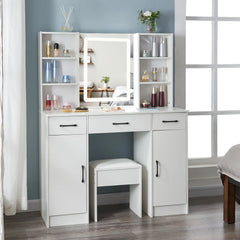 (Festive Gift) Brand-new bedroom dressing table with vanity mirror featuring three colour modes and adjustable brightness Bedroom Furniture