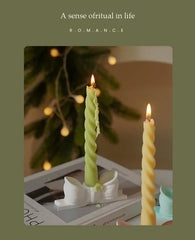 Ins Style Thin Spiral Long Rod Candle Scented Candle Aromatherapy Soy Wax Candles Wedding Birthday Candle Party Home Decoration