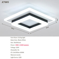 Square Acrylic  Ceiling Light Modern LED Ceiling Lamp,White 6500K LED Ceiling Lights for Bedroom Office Kitchen Living Room