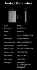 MOVESPEED S10 Slim Magnetic Power Bank 10000mAh PD20W Portable Charger Wireless External Battery for iPhone 16 Samsung Powerbank