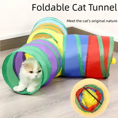 Cat Tunnel Tube Kitty Tunnel Bored Cat Pet Toys Peek Hole Toy Interactive for Indoor Cats Exercise Fun Reduce Anxiety Durable Pet Shop