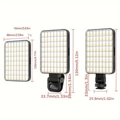 1pc Rechargeable Magnetic LED Selfie Light,3 Modes Dimmable Light,3000mAh,120LEDs,Clip-On for Phone/ Laptop/ PC,Makeup,Video